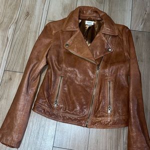 Fossil Brown Leather Jacket Small